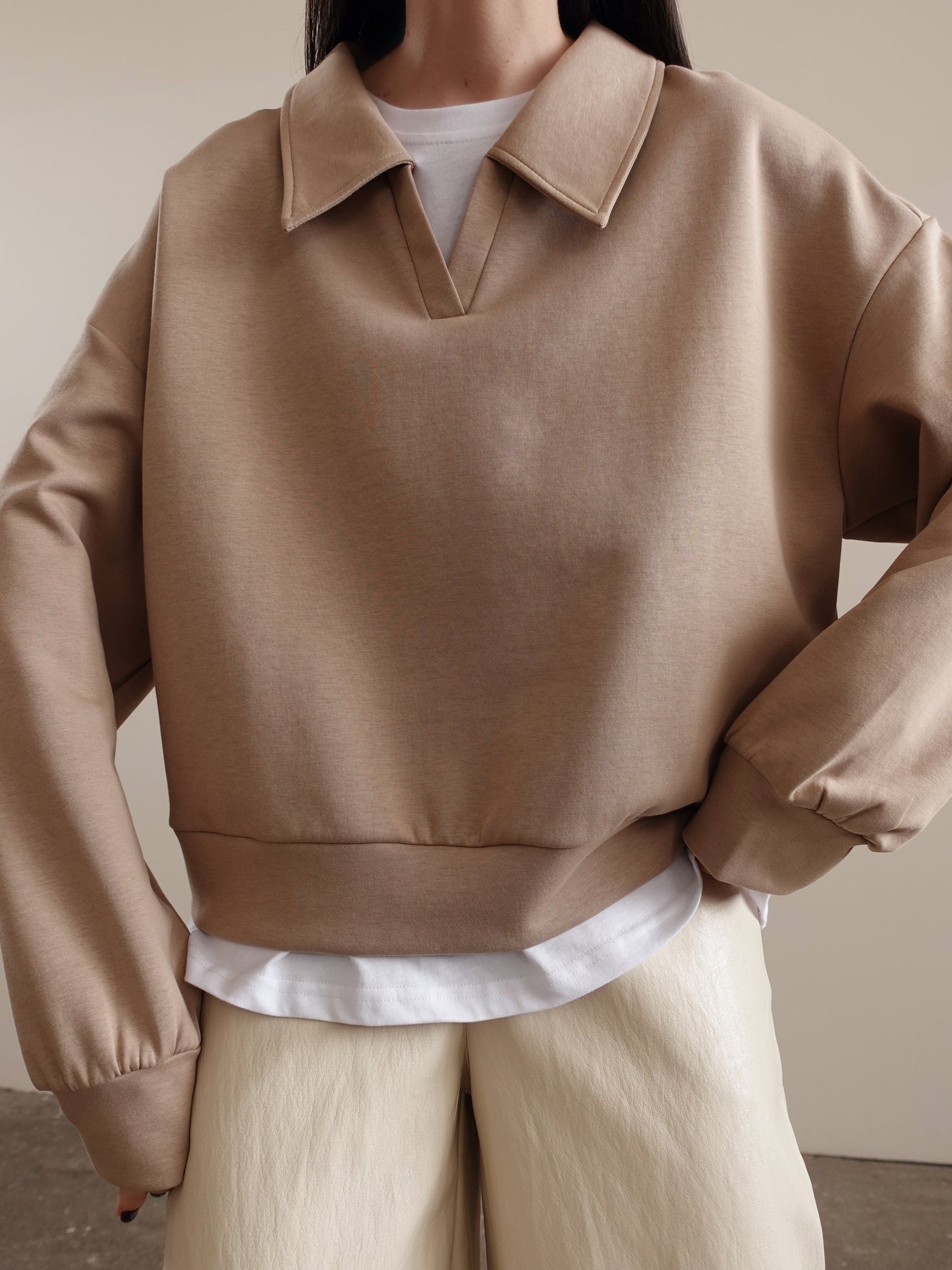 POLO CON T-SHIRT INTERNA - CAMEL 16198