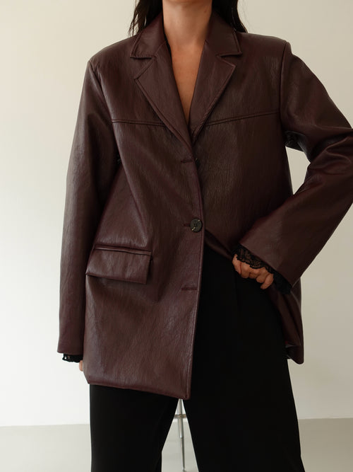 BLAZER DADDY IN ECOPELLE - WINE 25018