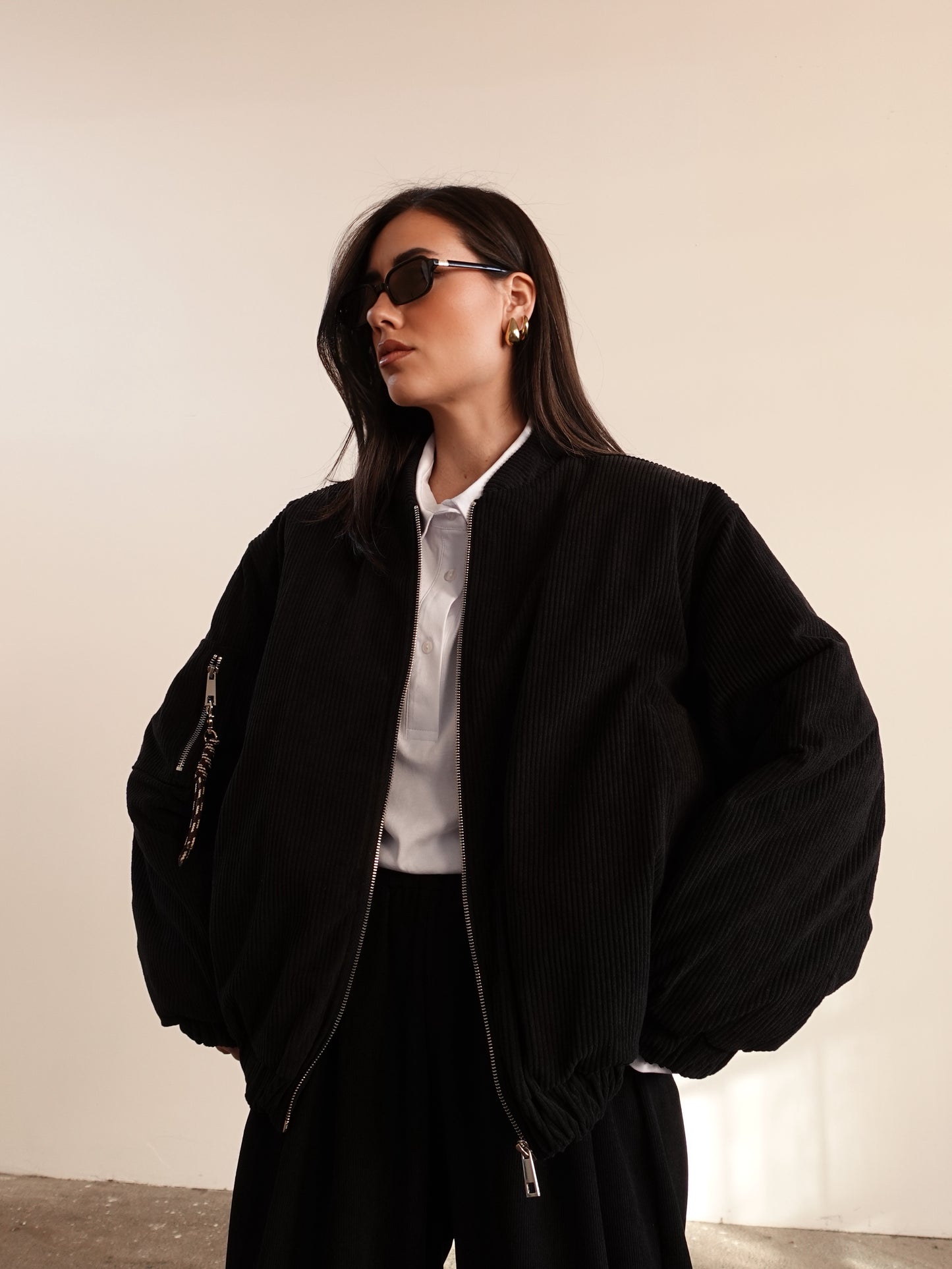 BOMBER LUMINA A COSTE - NERO LD3899