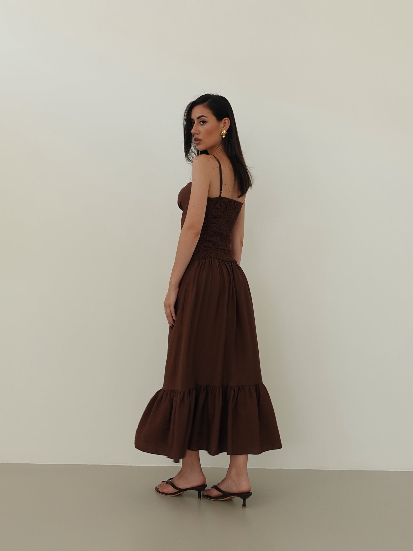 DRESS PLAYA CON COPPETTE - MARRONE 7071