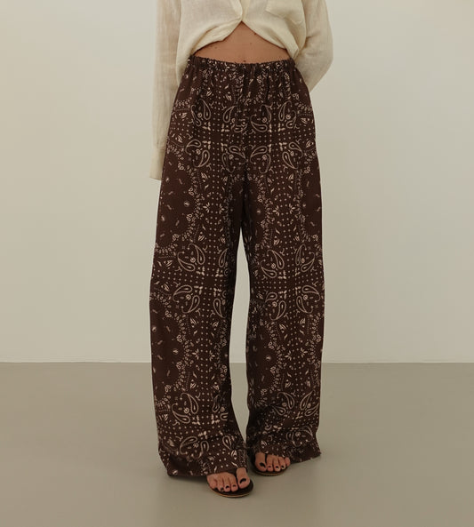 PANTALONI LEGGERI FANTASY - MARRONE 006414