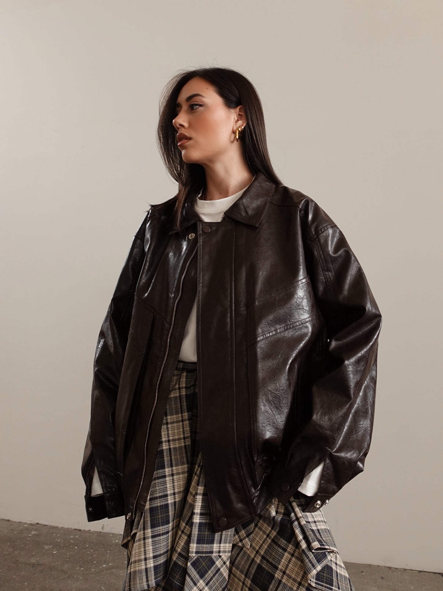 GIACCA IN ECOPELLE EFFETTO VINTAGE JAILYS - MARRONE