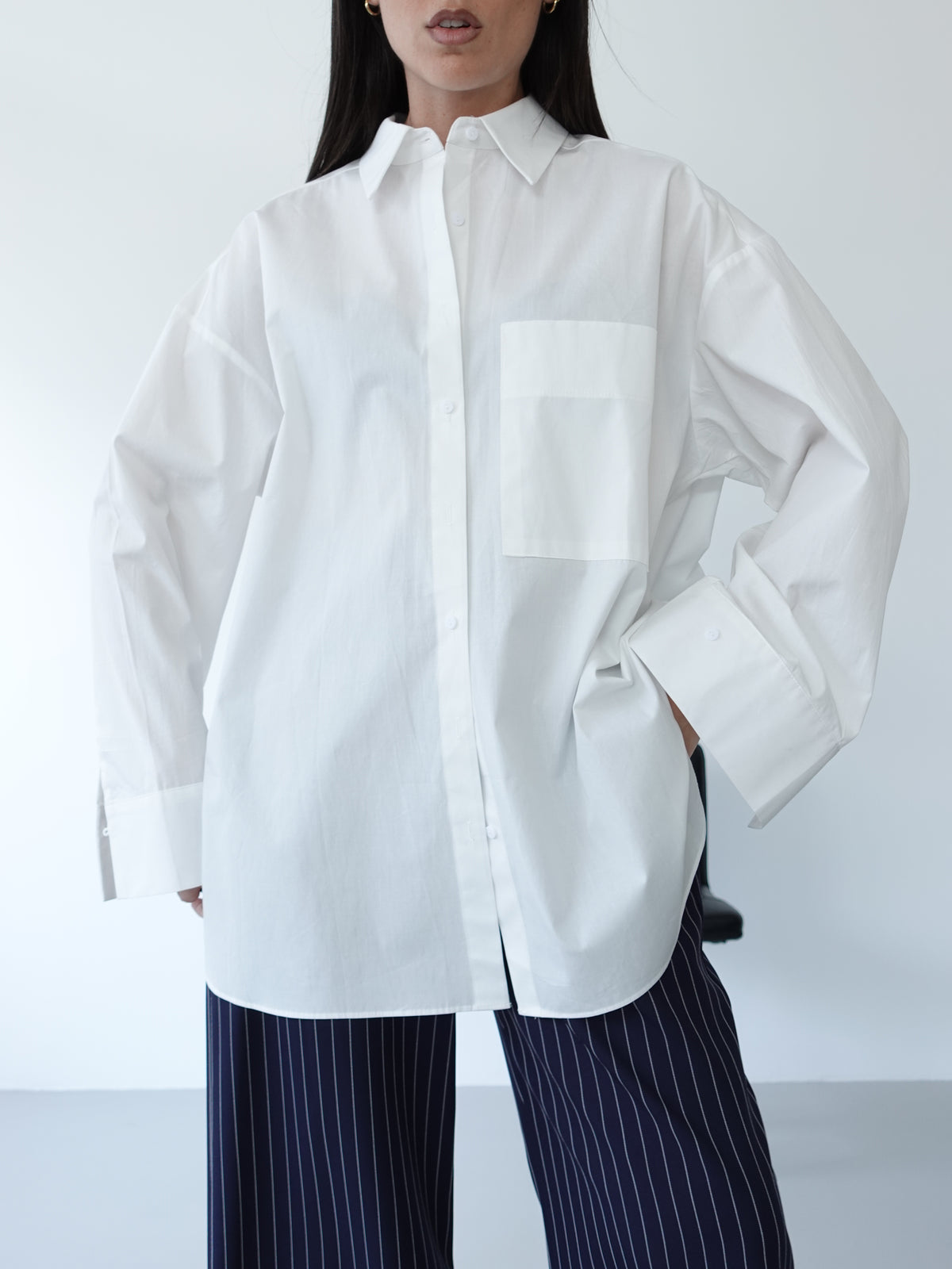 CAMICIA OVERSIZED 100% COTONE - BIANCO 5440