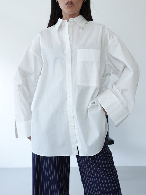 CAMICIA OVERSIZED 100% COTONE - BIANCO 5440