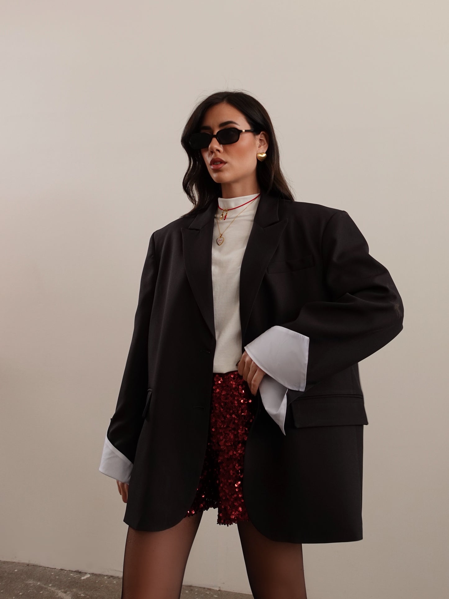 BLAZER OVERSIZE TIMES SQUARE - NERO 3151