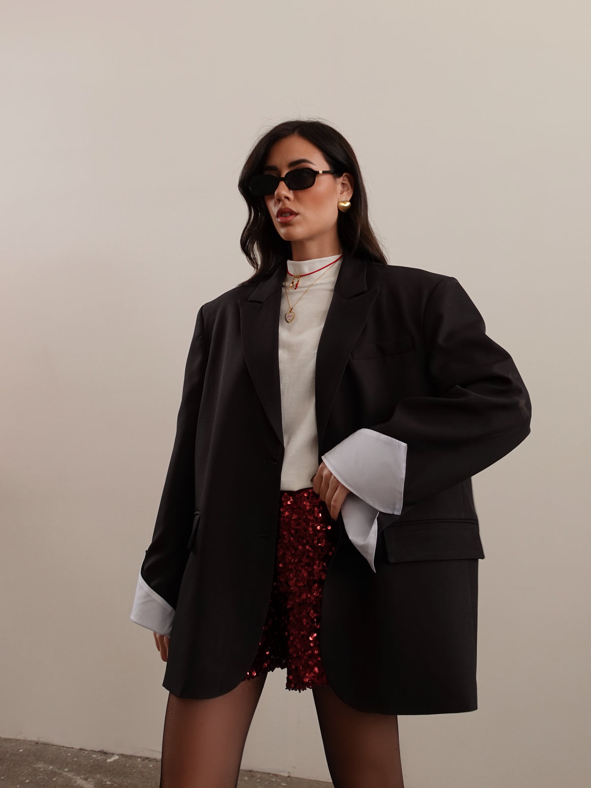 BLAZER OVERSIZE TIMES SQUARE - NERO 3151