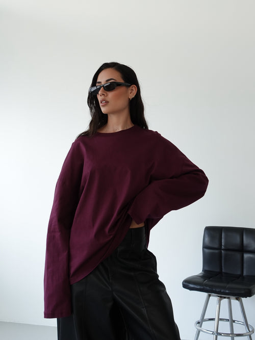 LONG-SLEEVE BASIC LUMINA - WINE LD6024