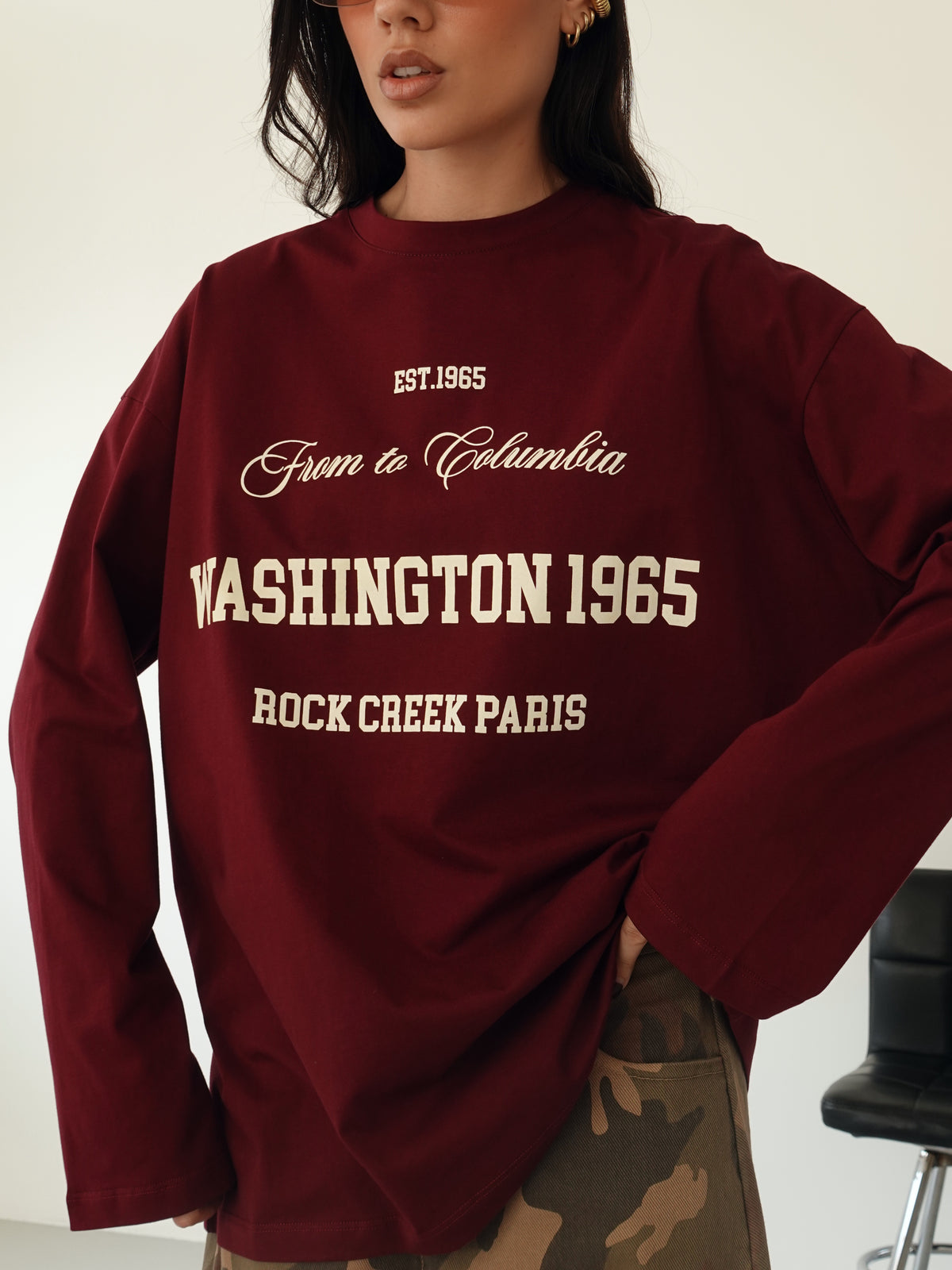 LONG-SLEEVE OVER WASHINGTON - BORDEAUX