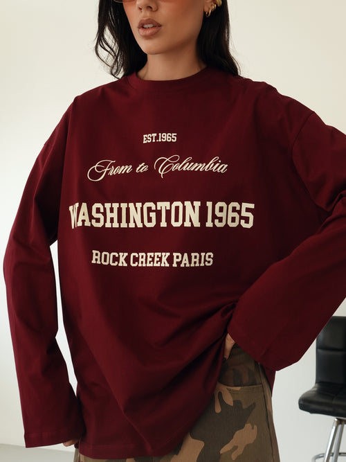 LONG-SLEEVE OVER WASHINGTON - BORDEAUX