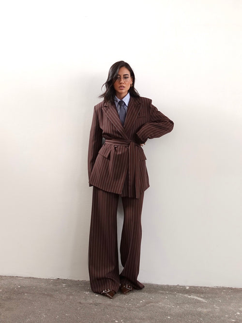 TAILLEUR GESSATO TIMES SQUARE - MARRONE 63775