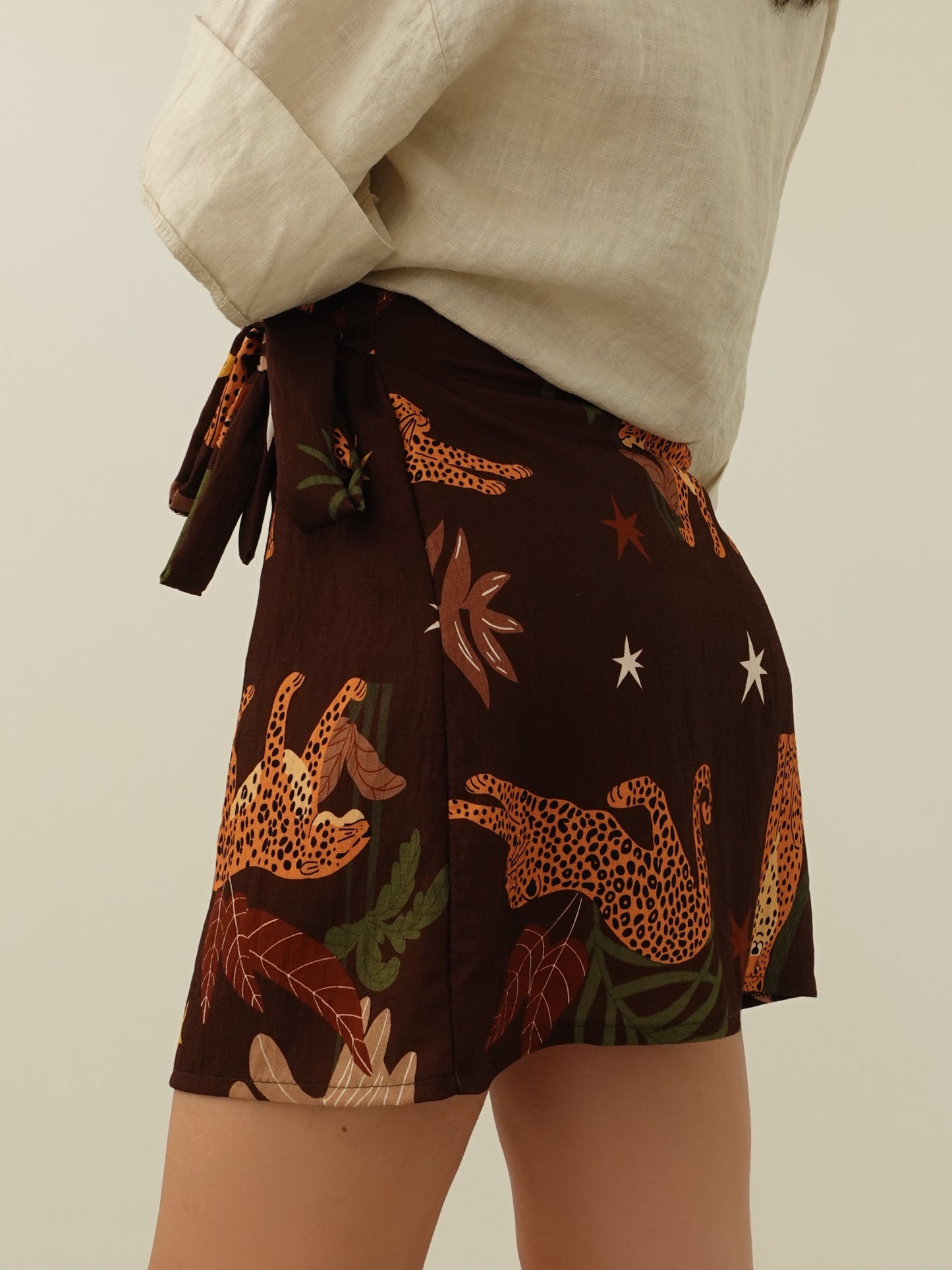 MINI GONNA PAREO JUNGLE - MARRONE 28748