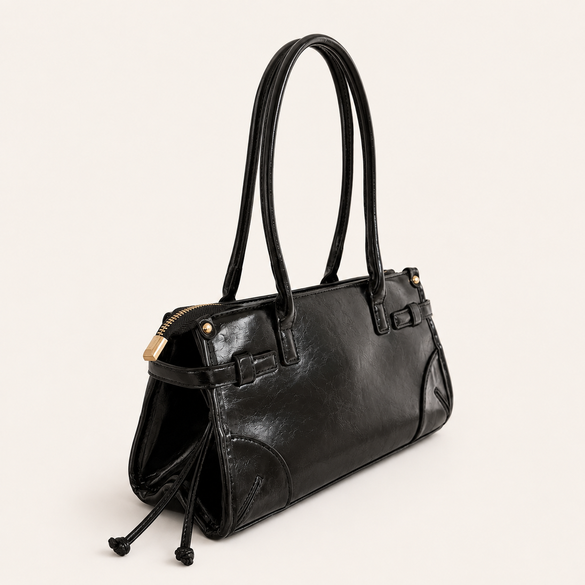 BORSA EAST-WEST IN ECOPELLE - NERO