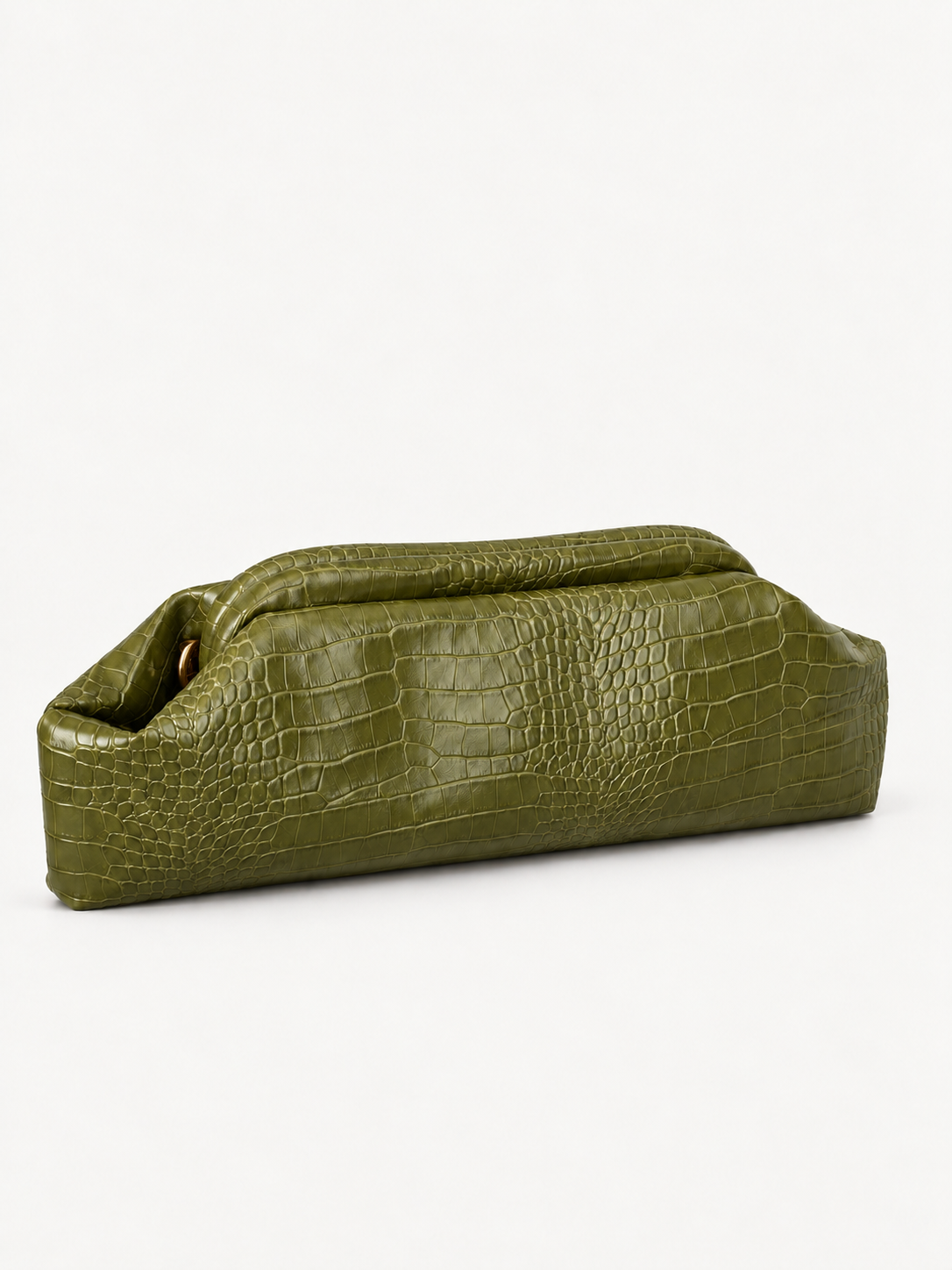 BAGUETTE CROCO IN ECOPELLE - PISTACCHIO