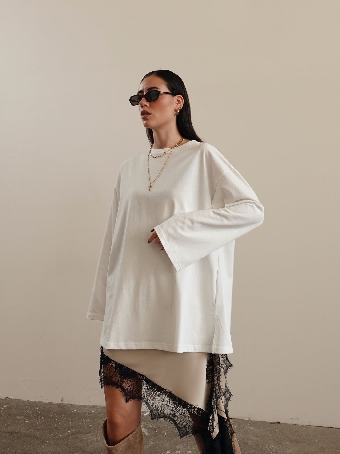 LONG-SLEEVE IN COTONE - BIANCO 3205
