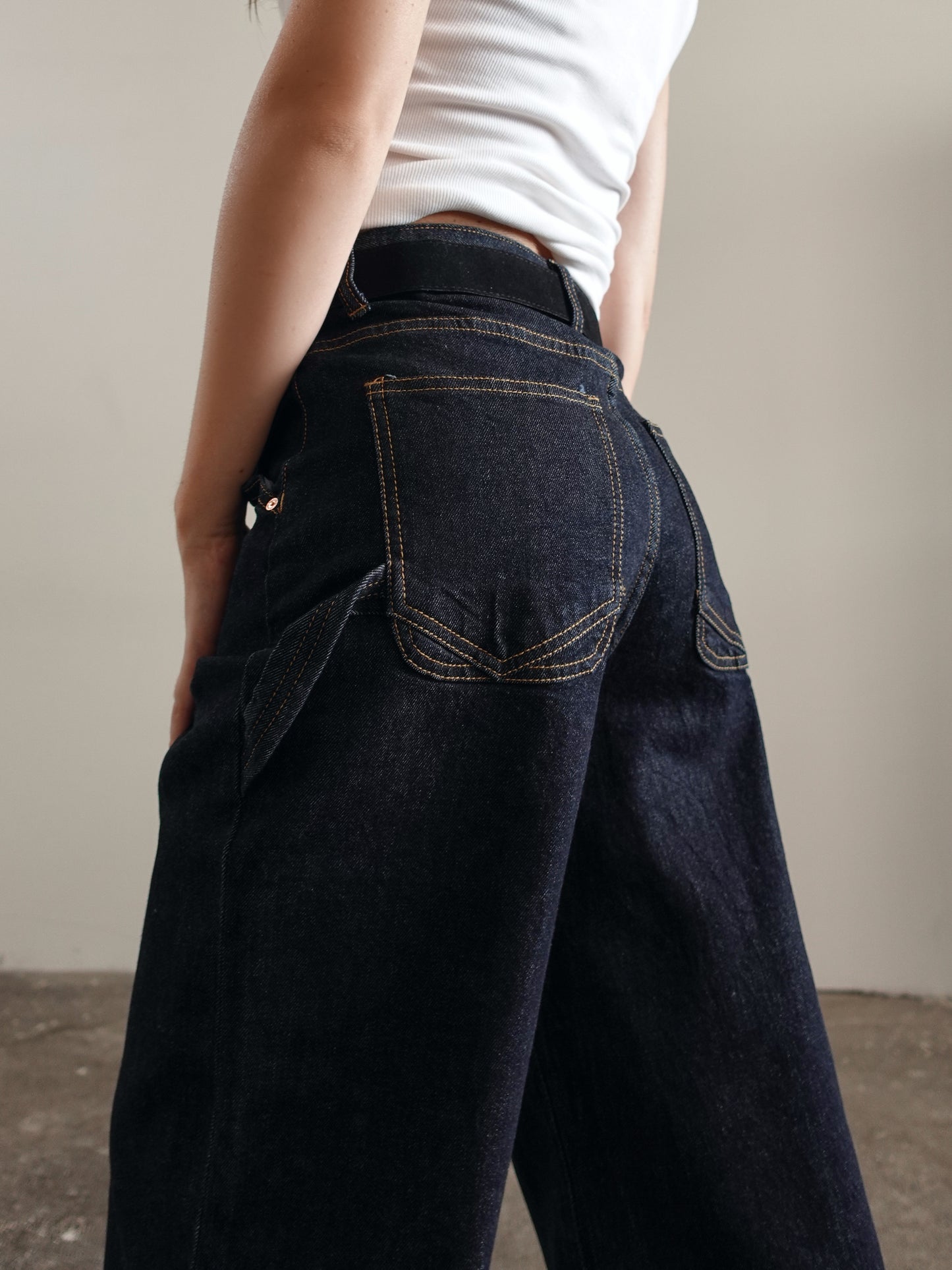 JEANS BAGGY CARPENTER CON PIEGONE - LAVAGGIO SCURO 3819