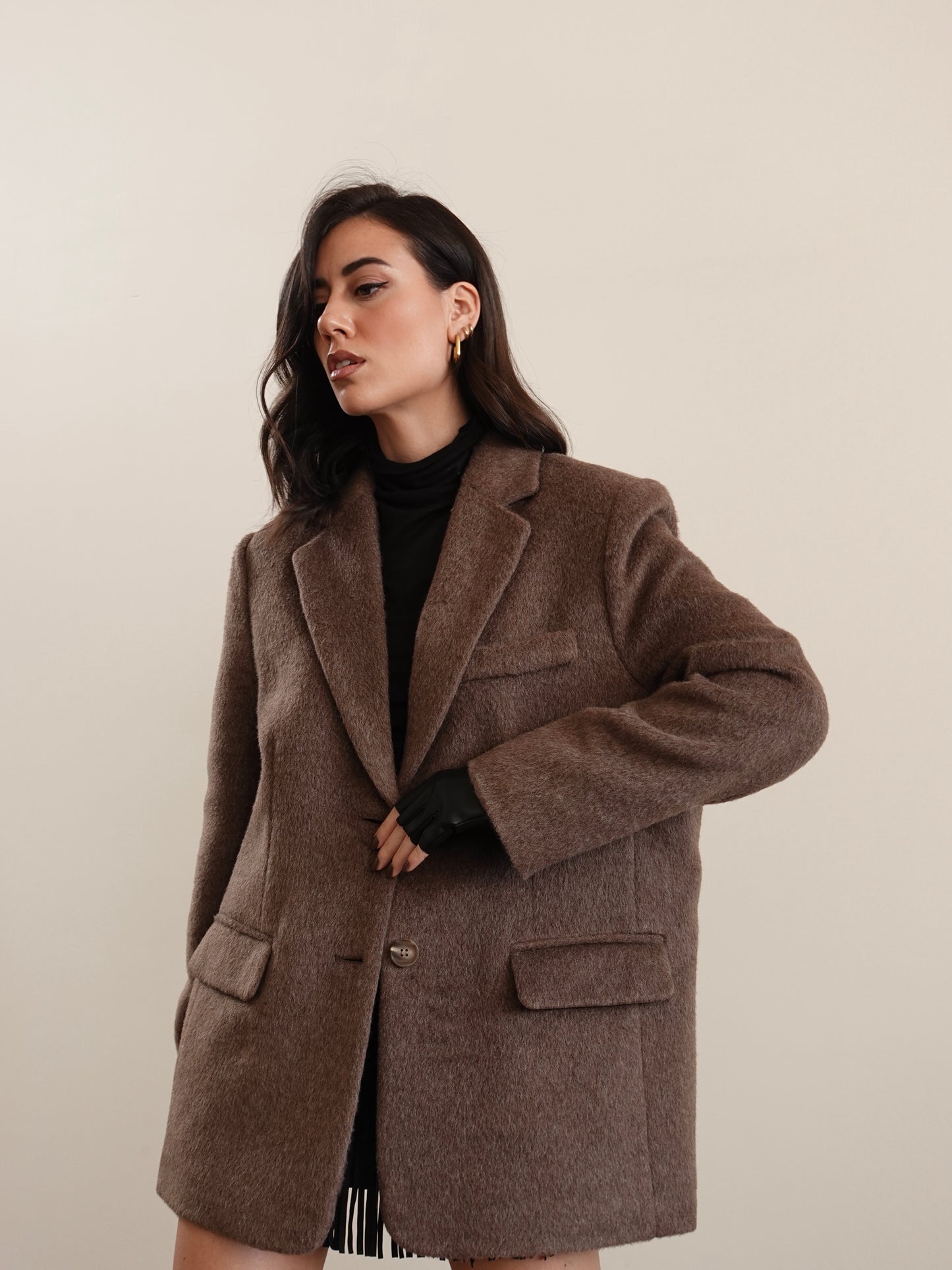 GIACCA/CAPPOTTO IN LANA OVERSIZE - CAFFE' 2321