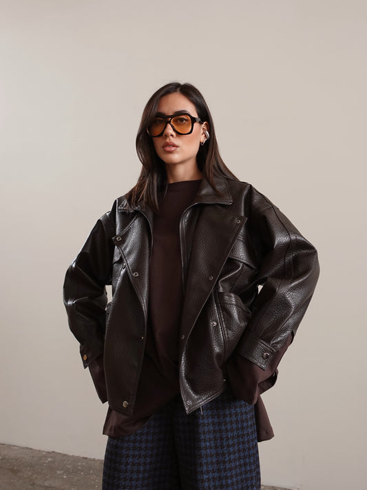 CHIODO JAPAN IN ECOPELLE - CIOCCOLATO 16182