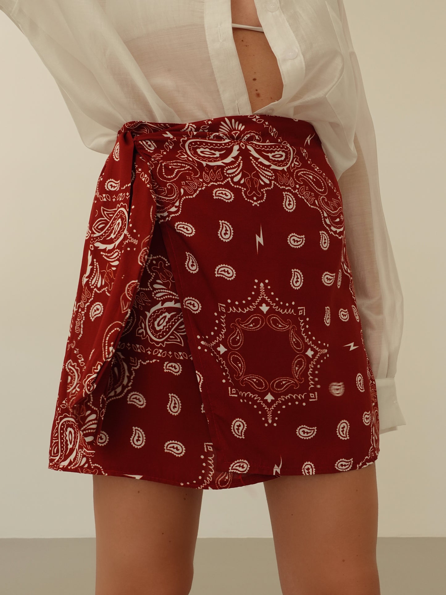 MINIGONNA BANDANA A PORTAFOGLIO - BORDEAUX 714388