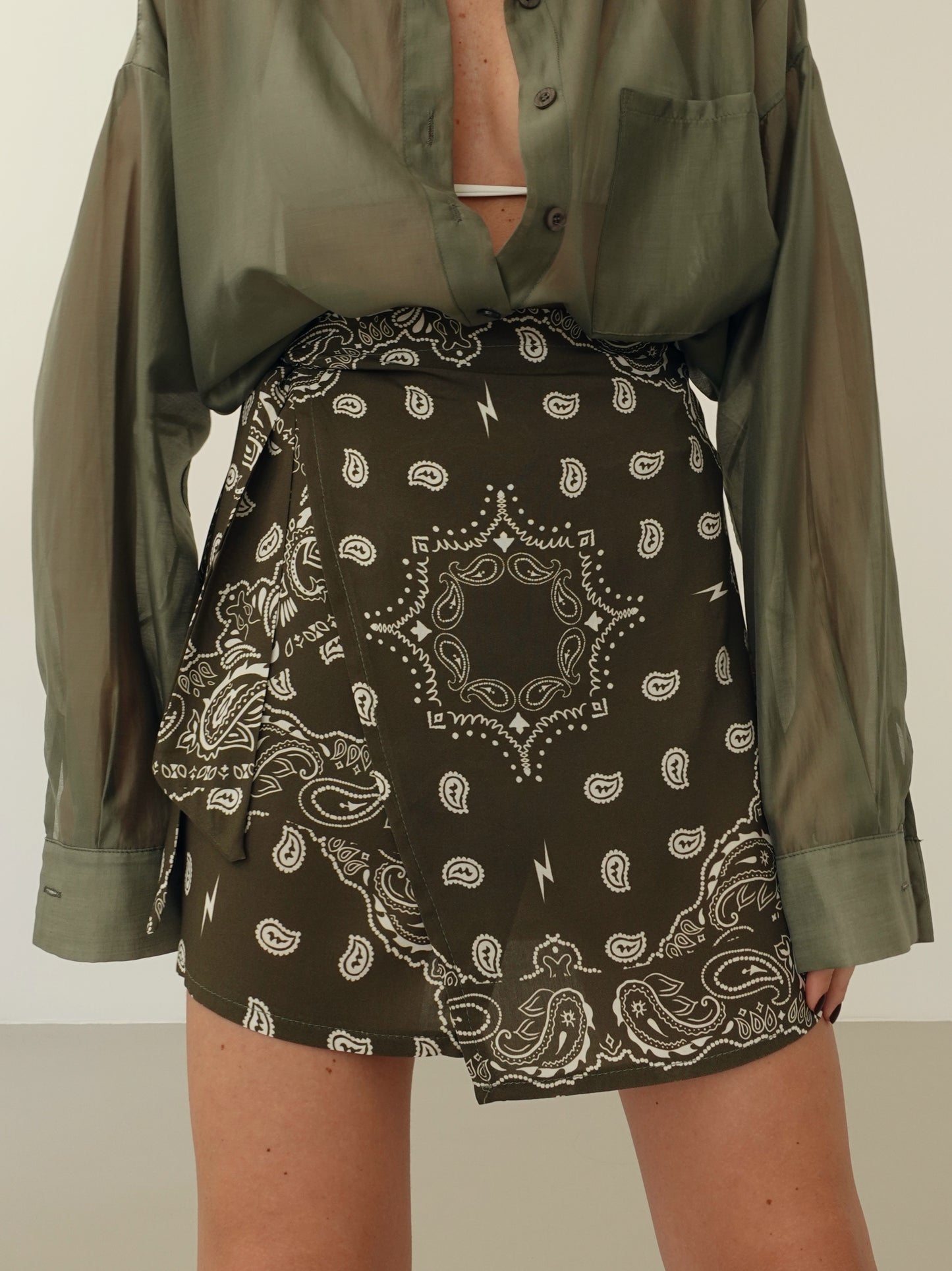 MINIGONNA BANDANA A PORTAFOGLIO - VERDE 714388