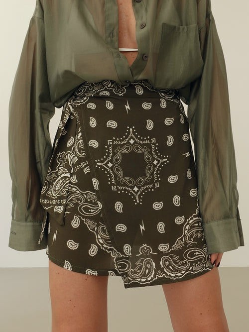 MINIGONNA BANDANA A PORTAFOGLIO - VERDE 714388