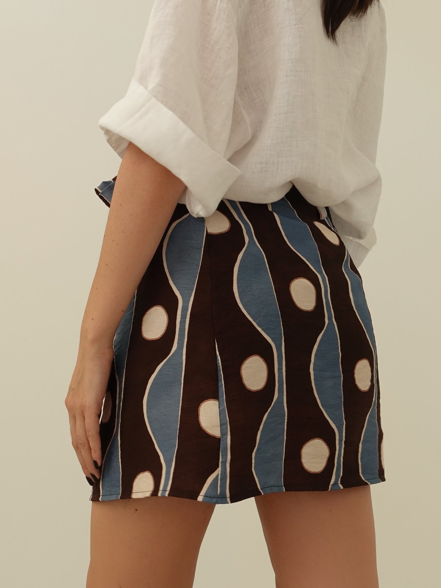 MINI GONNA PAREO CIRCLE - AZZURRO/MARRONE 28750