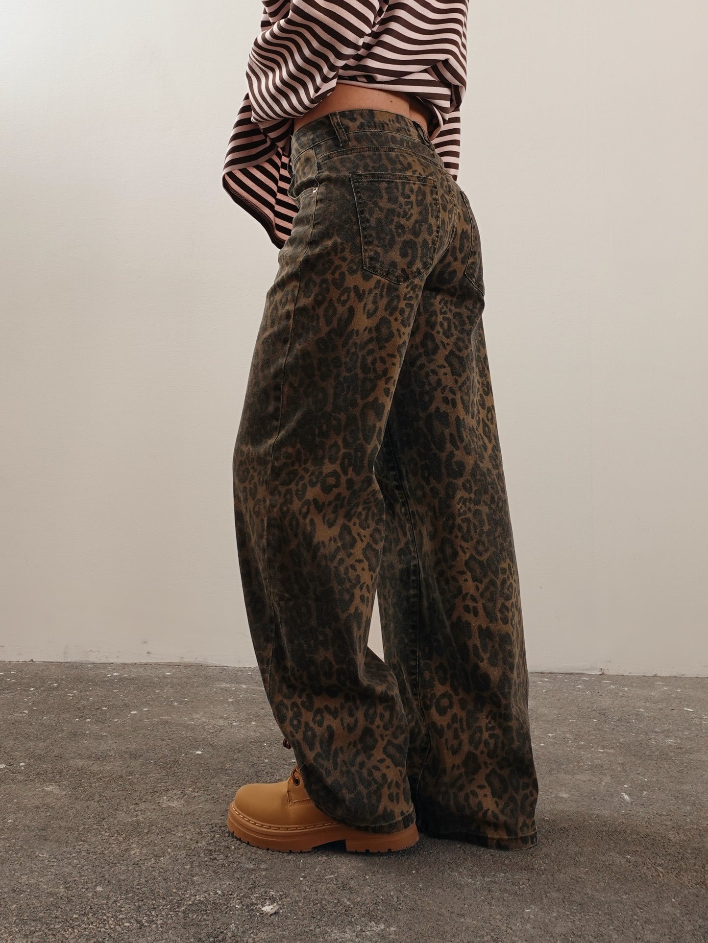 JEANS ANIMALIER WASHED OUT - LEOPARDATO 22093