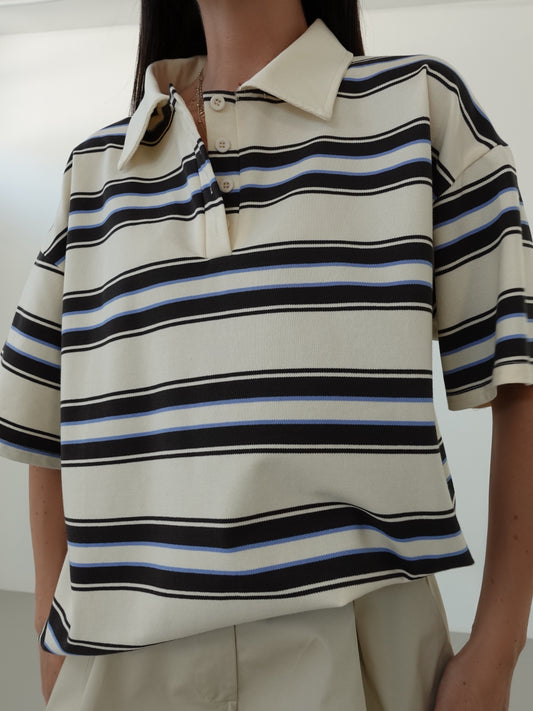 POLO OVERSIZE A RIGHE (COLORI VARI) 76661