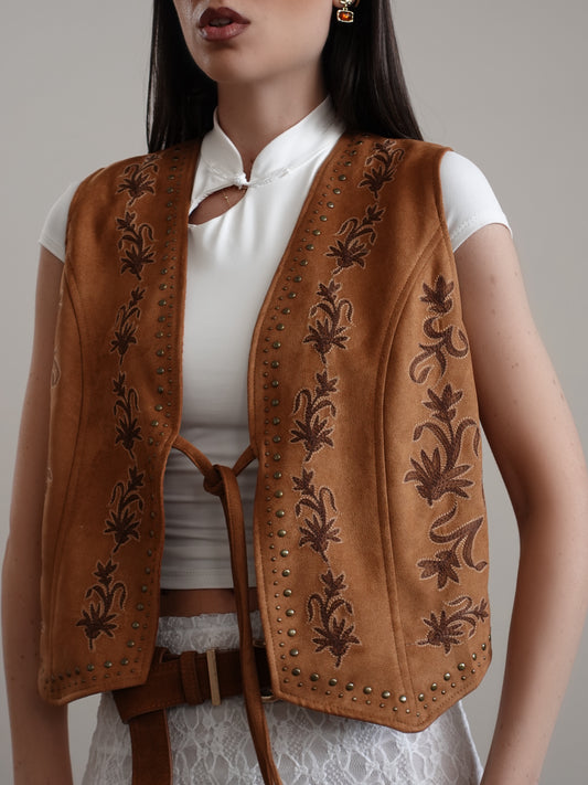 GILET SCAMOSCIATO INDIO - CARAMELLO 5107