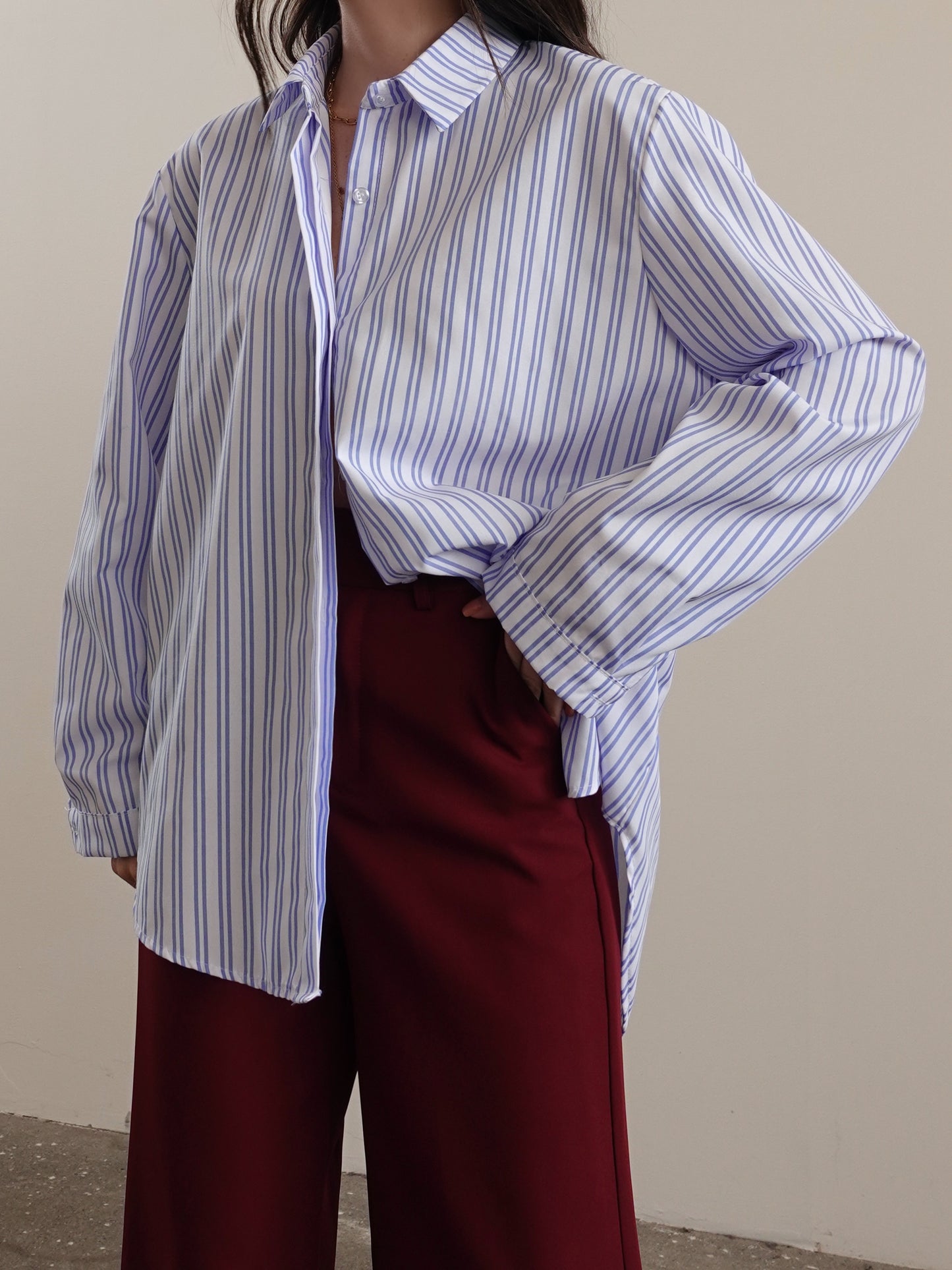 CAMICIA A RIGHE - BIANCO/AZZURRO 50320