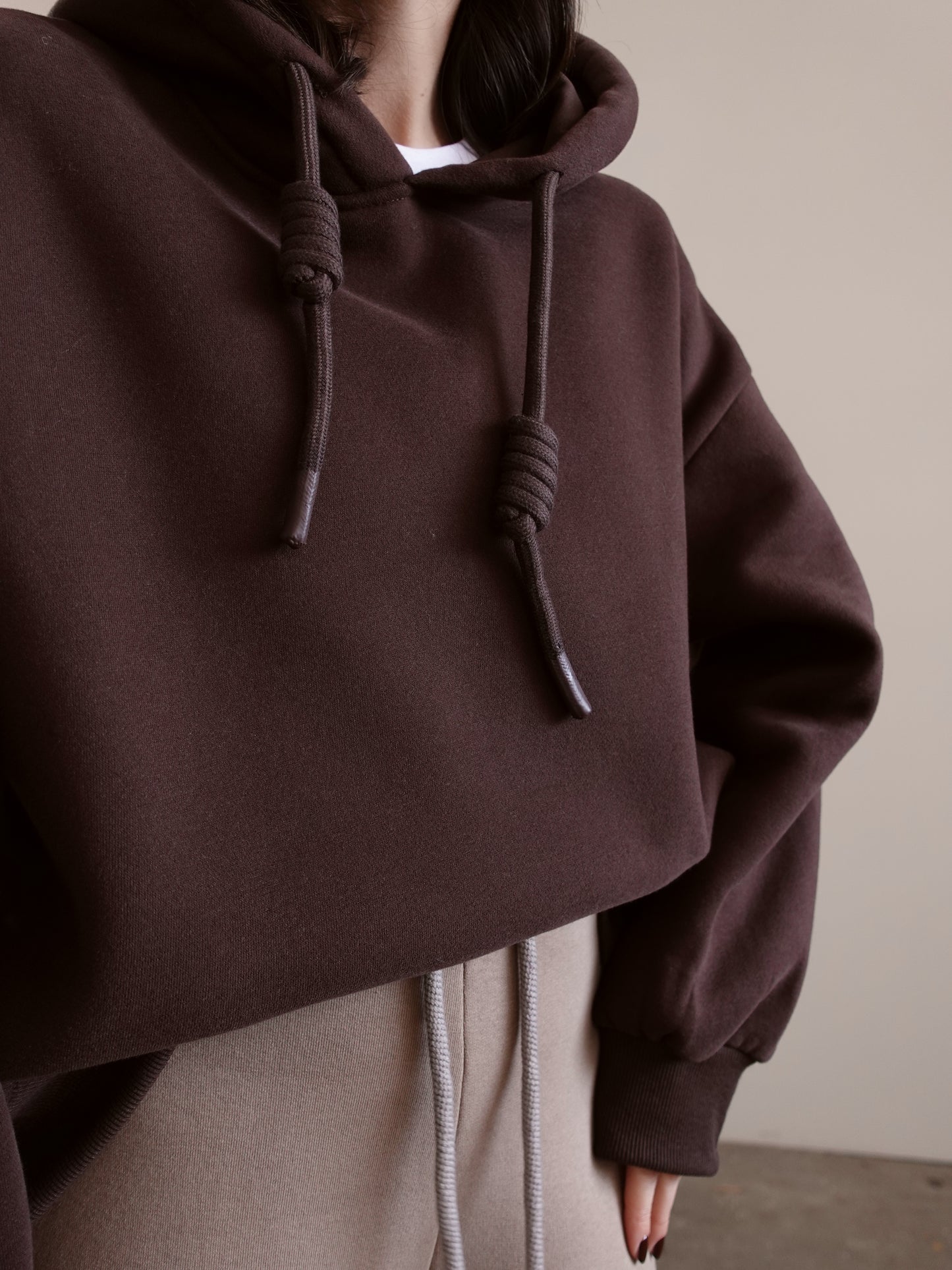 FELPA PHOENIX CON CAPPUCCIO - MARRONE 3703