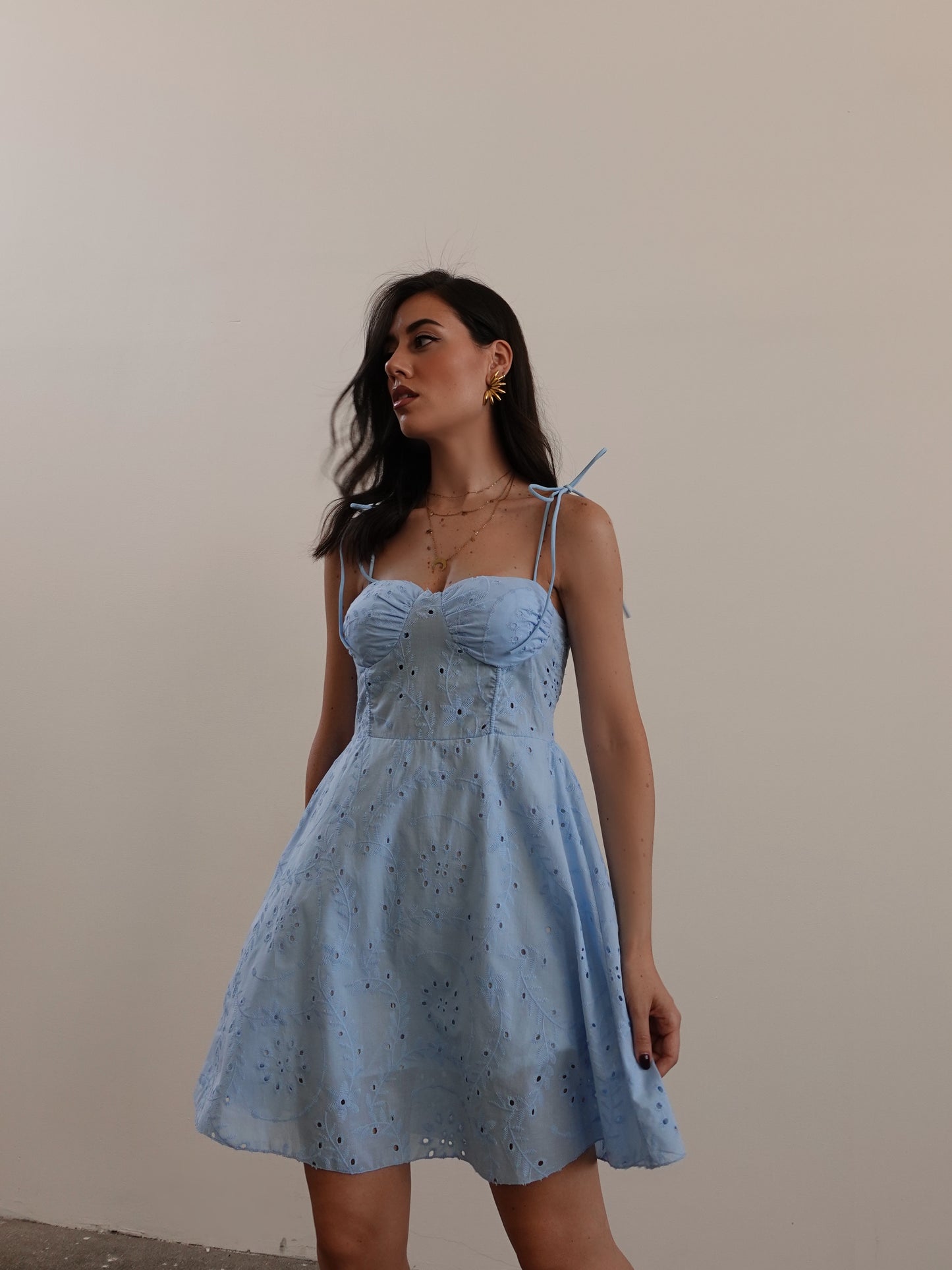 VESTITINO IN PIZZO SANGALLO - AZZURRO 6848