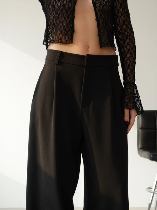 PANTALONI WIDE LEG LUMINA - NERO Y0280
