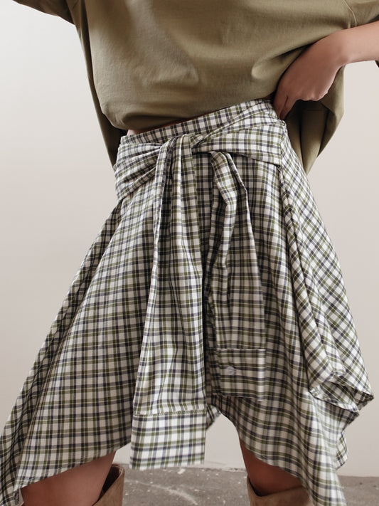 GONNA LUMINA EFFETTO CAMICIA A QUADRI - VERDE LD3996