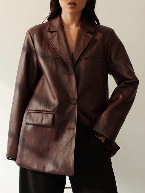 BLAZER DADDY IN ECOPELLE - WINE 25018
