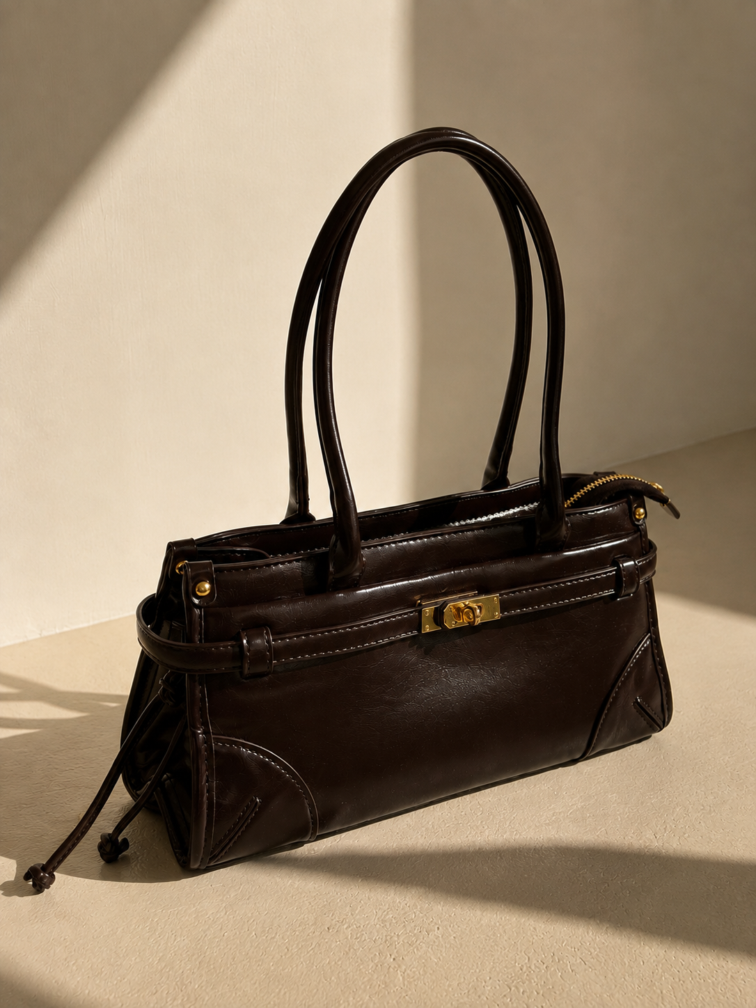 BORSA EAST-WEST IN ECOPELLE - TESTA DI MORO