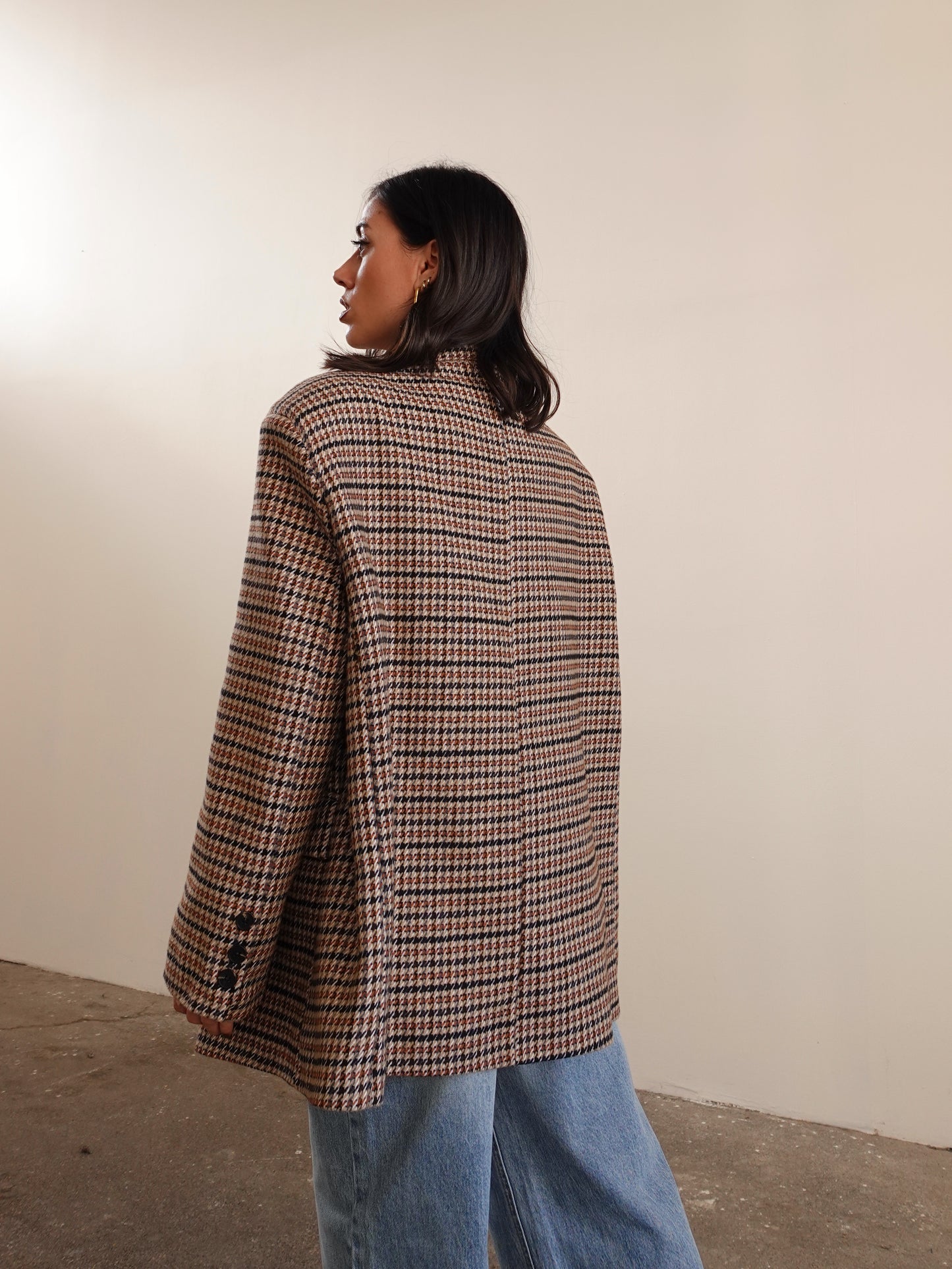 GIACCA/CAPPOTTO PIED DE POULE - BEIGE/COCCIO GC-02