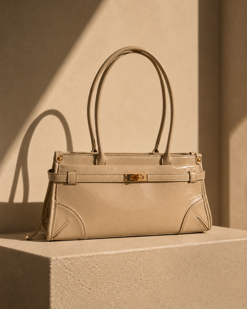 BORSA EAST-WEST IN ECOPELLE - BEIGE