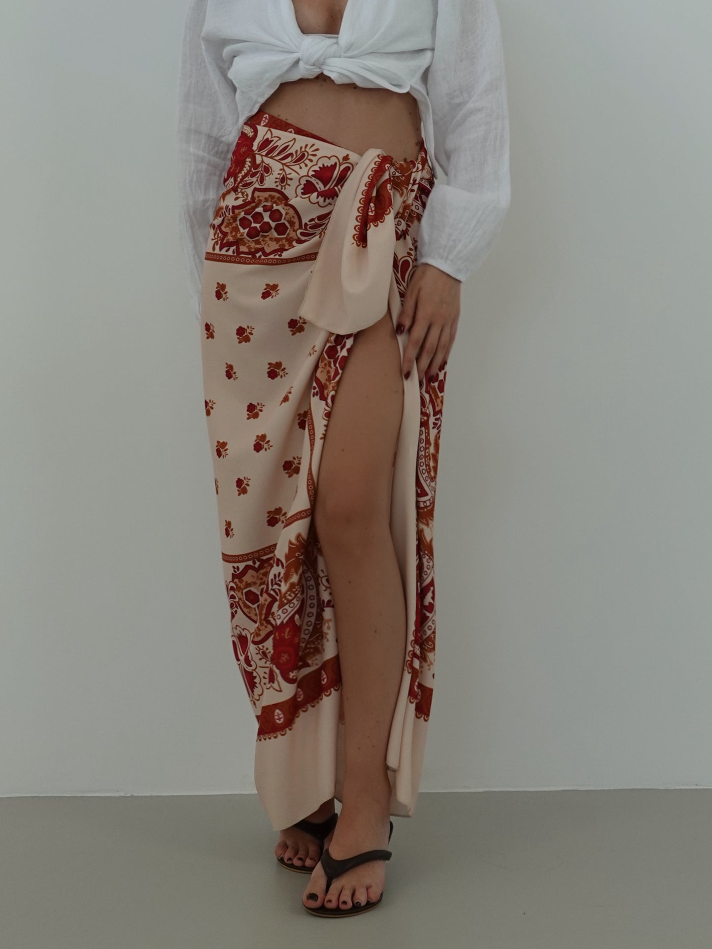 GONNA PAREO FLOWER - BEIGE/COCCIO 245040