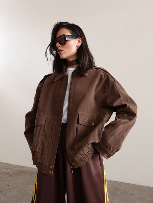 GIACCA SCAMOSCIATA CON TASCONI - TERRA 30148