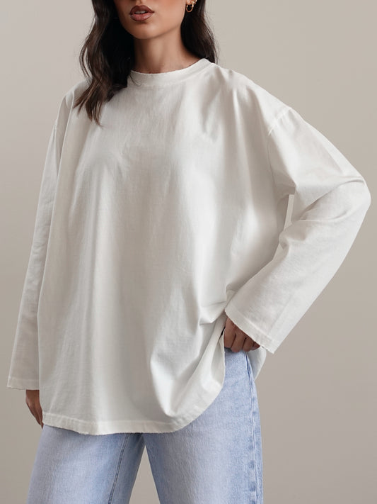 LONG-SLEEVE IN COTONE - BIANCO 19298