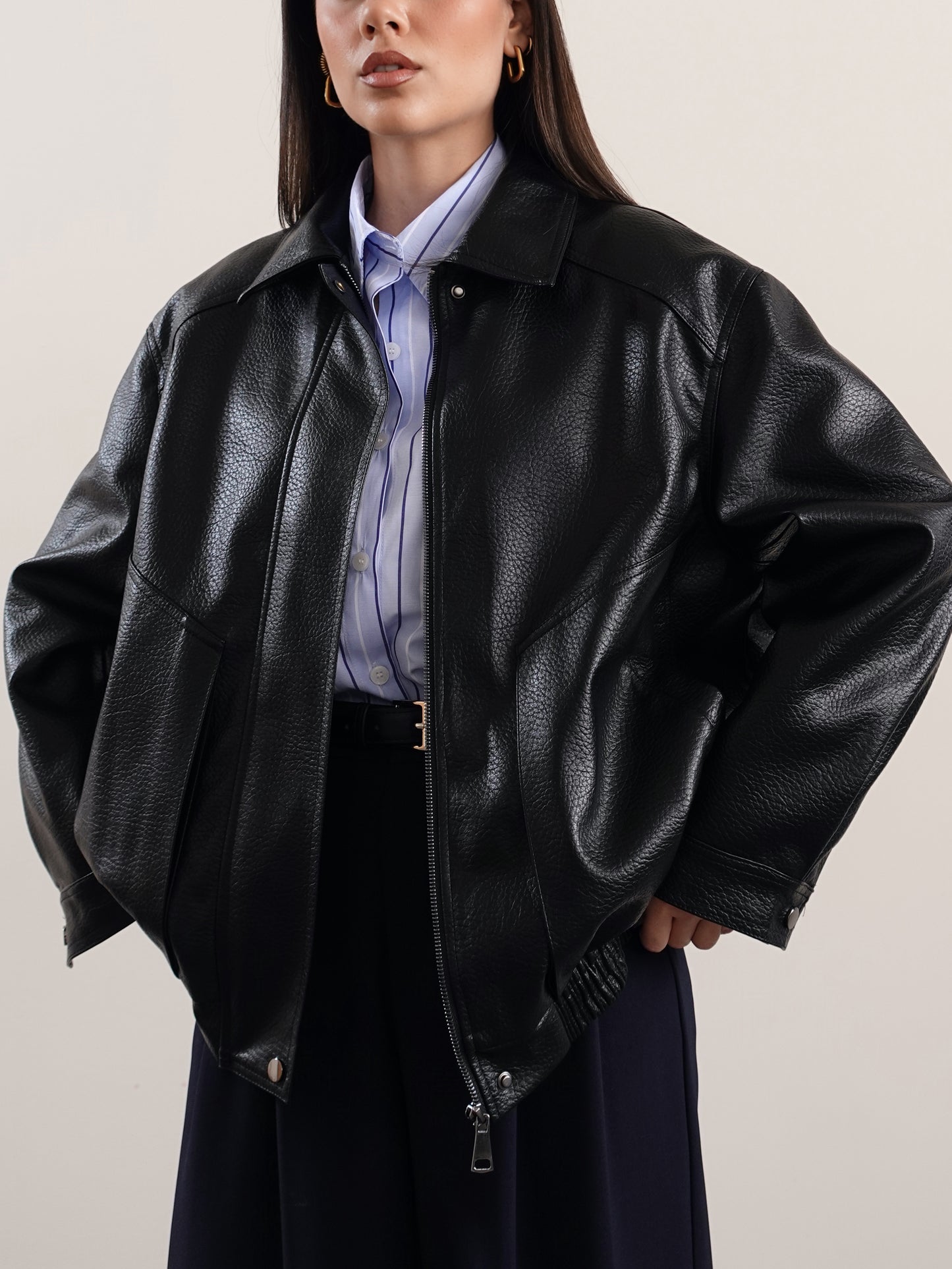 GIACCA CLYDE IN ECOPELLE - NERO B635