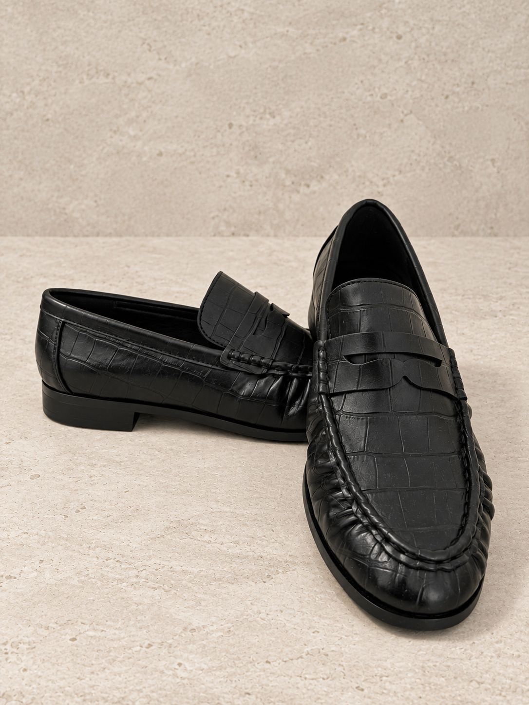 MOCASSINO CROCO NEW YORK - NERO 9466