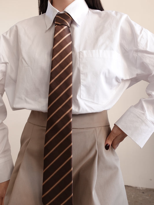 CRAVATTA MAN STRIPES - MARRONE/BEIGE