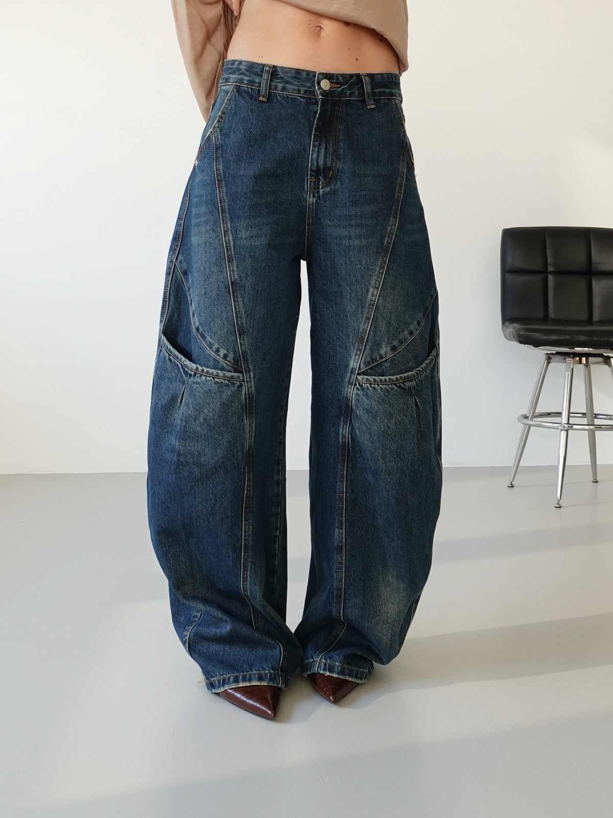 JEANS STRUTTURATO BALLOON FIT - LAVAGGIO SCURO 2006