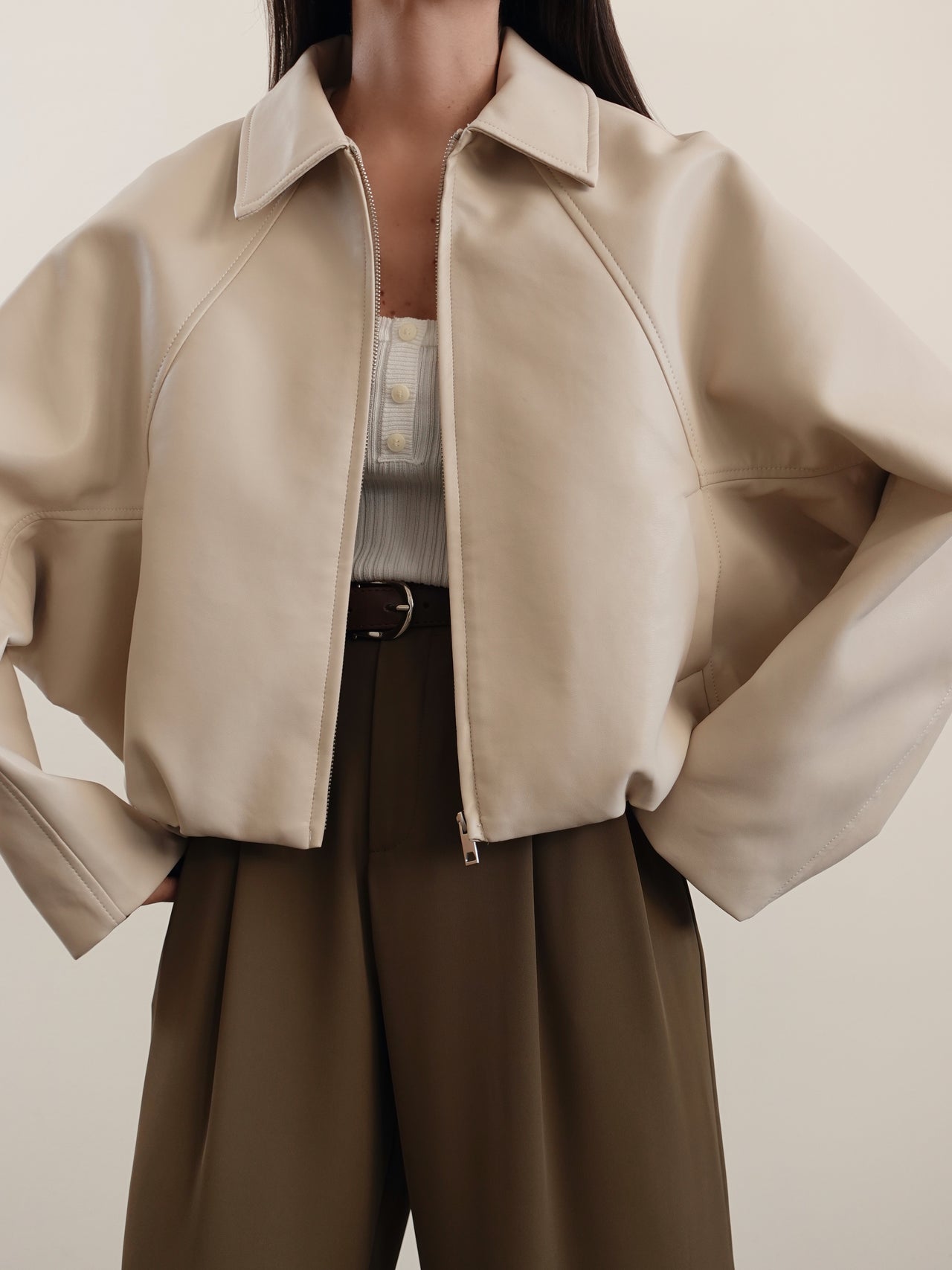 GIACCA IN ECOPELLE MURCIELAGO - BEIGE 7107