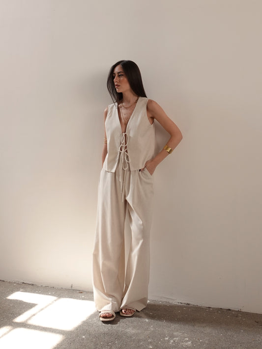 COORDINATO IN LINO FLORENCE - BEIGE 79715
