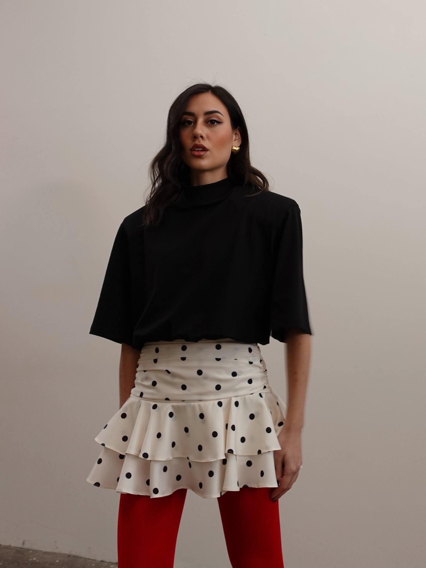 T-SHIRT GILDA CON SPALLINE - NERO