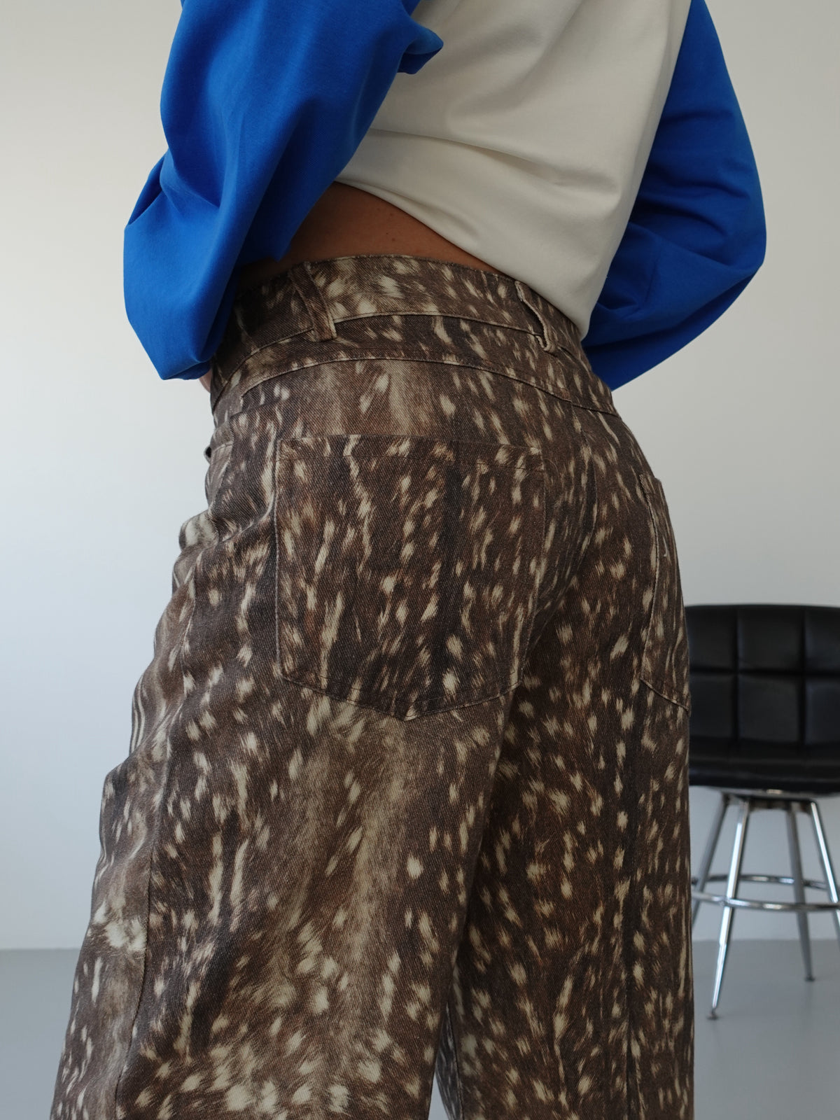 JEANS WIDE LEG BAMBI - MARRONE/BEIGE 8551