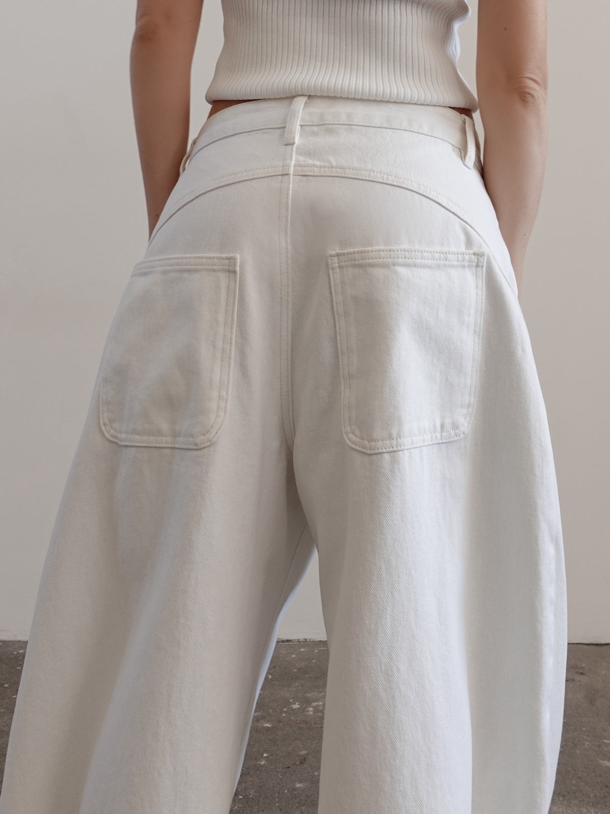 JEANS BAGGY BALLOON WHITE CON CINTURA 58016