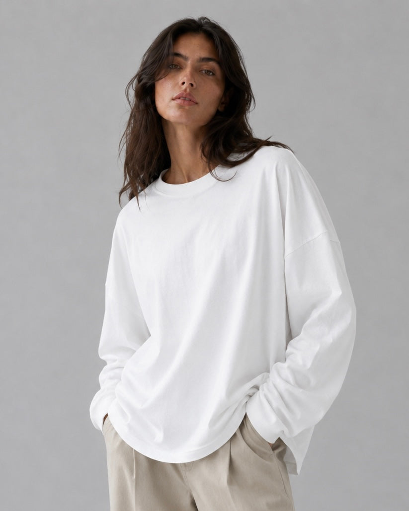 LONG-SLEEVE BASIC LUMINA - BIANCO LD6024